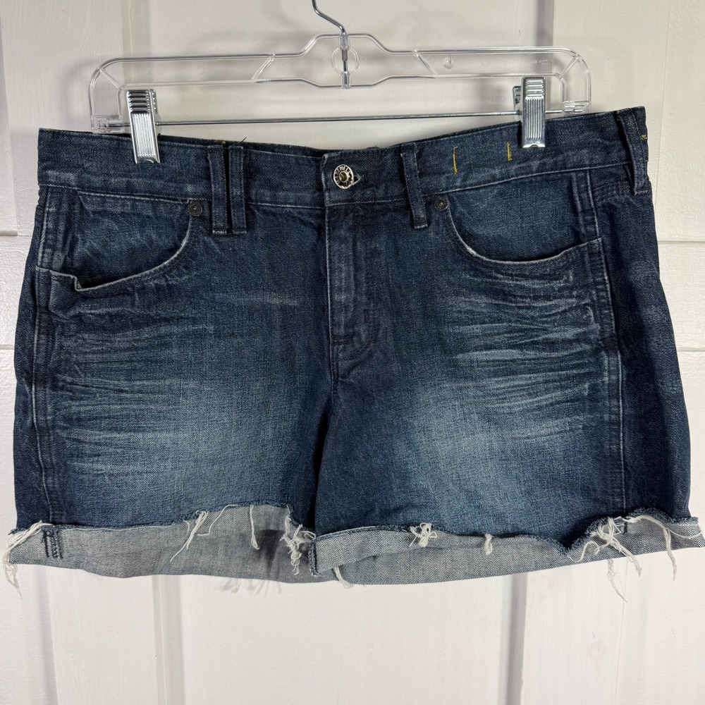 Madewell‎ Denim Jean Shorts Cuffed Frayed Hem Blue Size 29
